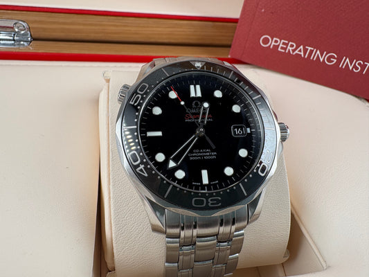 PRE OWNED-Omega Seamaster Diver 300M Ceramic Black Dial- Ref. 212.30.41.20.01.003- FULL SET