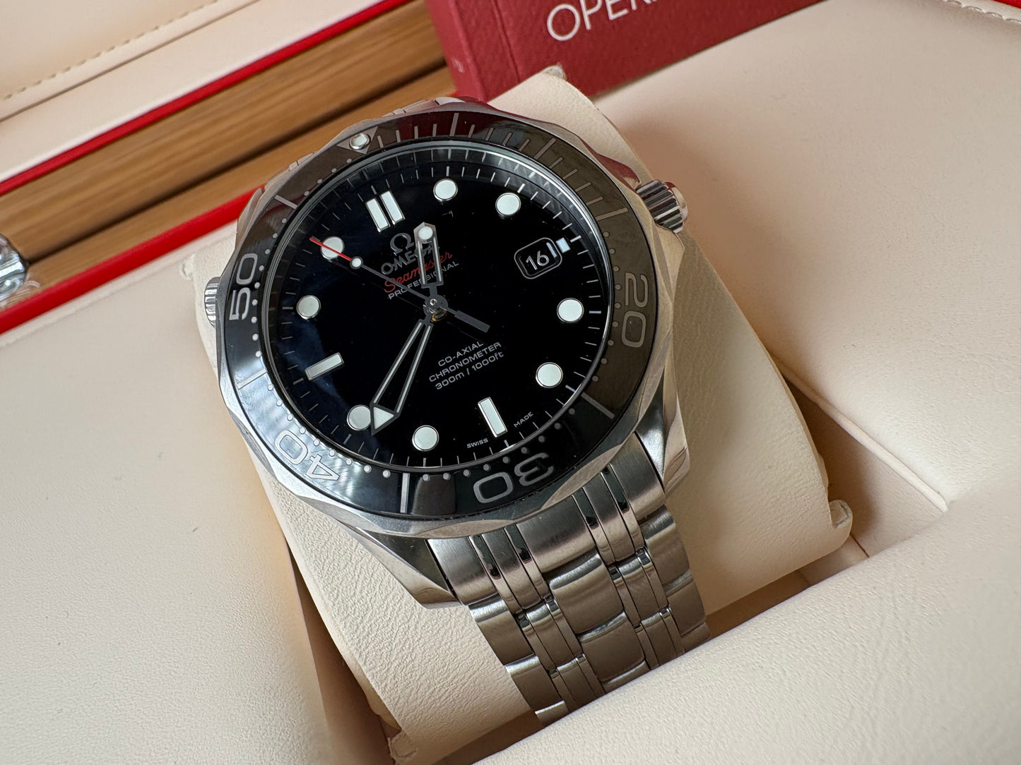 PRE OWNED-Omega Seamaster Diver 300M Ceramic Black Dial- Ref. 212.30.41.20.01.003- FULL SET