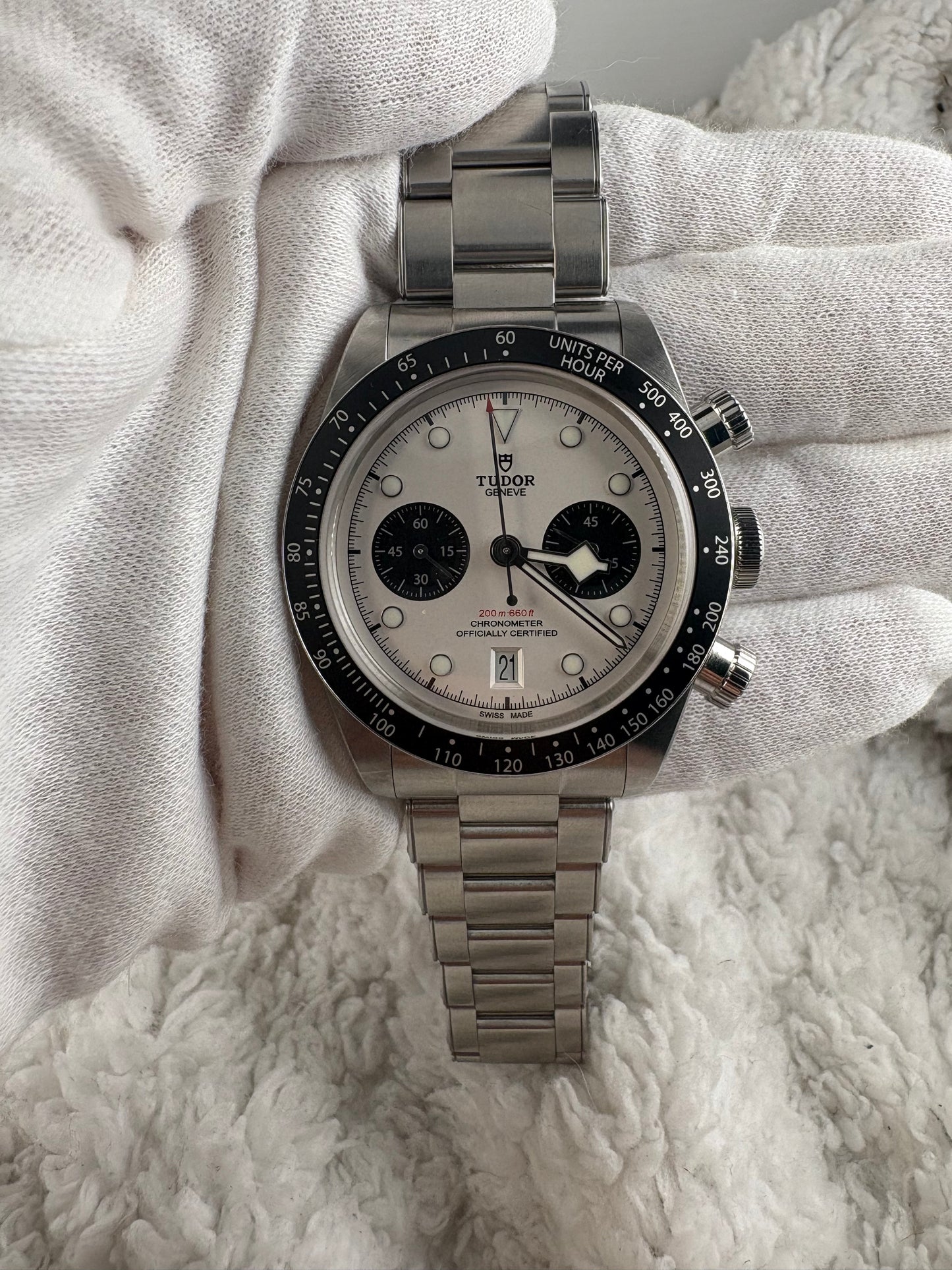 Pre-Owned 2021 Tudor Black Bay Panda Chrono 79360N