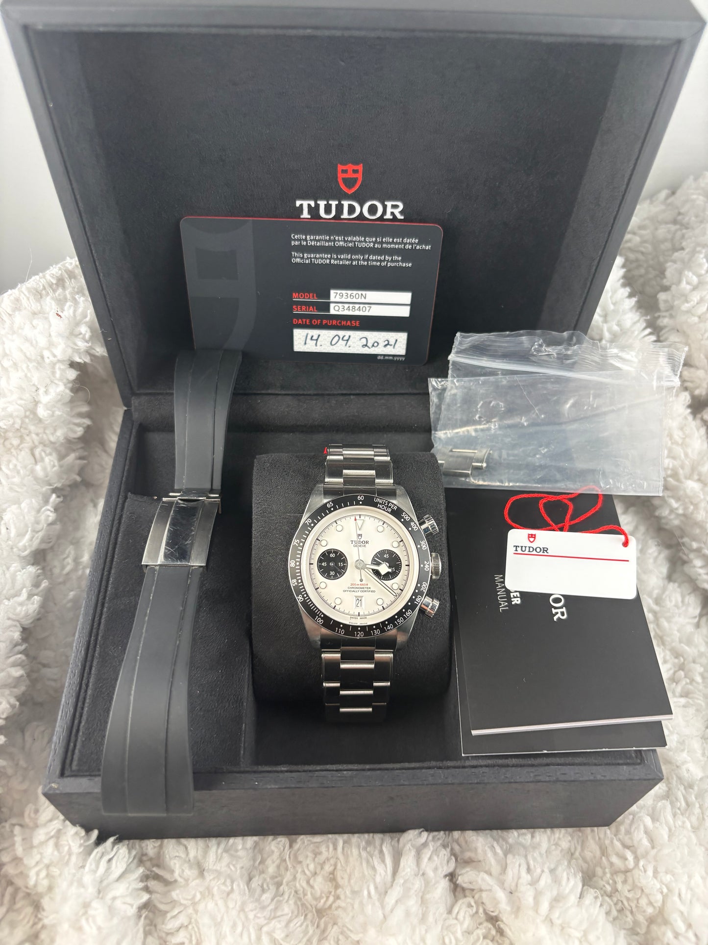 Pre-Owned 2021 Tudor Black Bay Panda Chrono 79360N