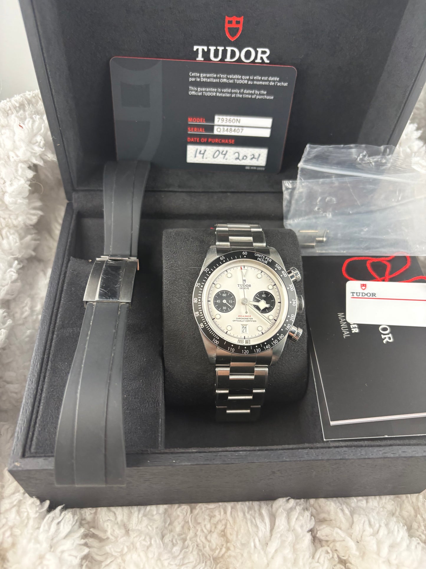 Pre-Owned 2021 Tudor Black Bay Panda Chrono 79360N